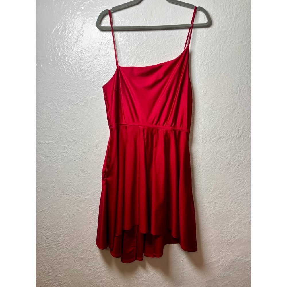 City Studio Red Estilo Dress Jr 13 Spaghetti Straps Hi Low Hem Party Dance Bold